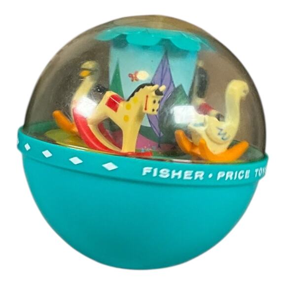 Vintage Fisher-Price Merry-Go-Round Push ’N Spin Toy 1960s–70s Classic Baby - Picture 11 of 14
